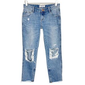 One Teaspoon Freebirds Jeans 26 Extreme Distressed Light Wash Skinny Ankle Jeans